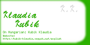 klaudia kubik business card